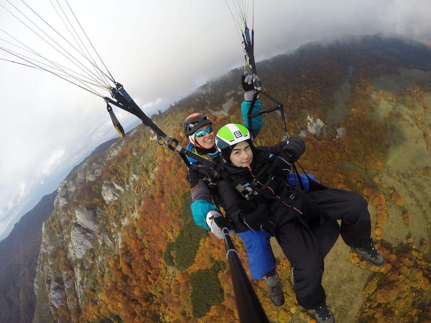 Brasov (:) Tandem Paragliding Experience - From the chairlift station to the takeoff point