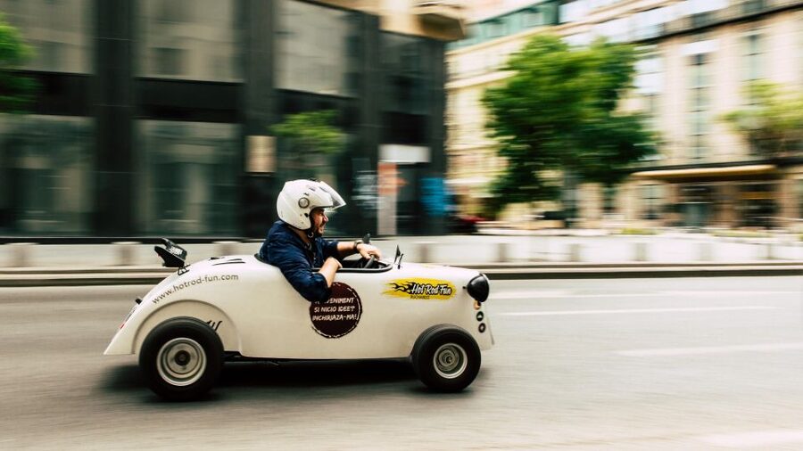Bucharest: City Tour by a Mini Hot Rod - Seeing Victoria Road from the driver’s seat