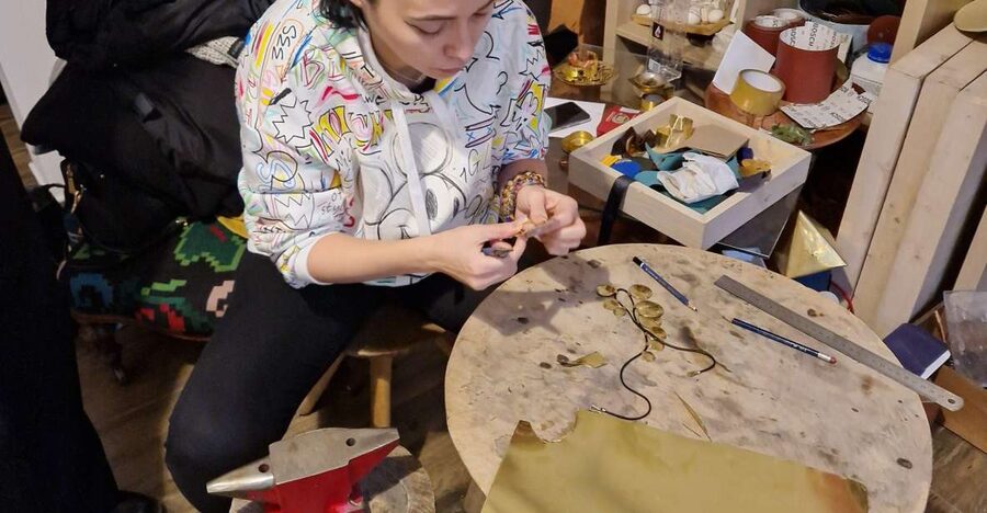 Bucharest: Real Roma Community - Crafting Workshop - Entering the city-center boutique workshop