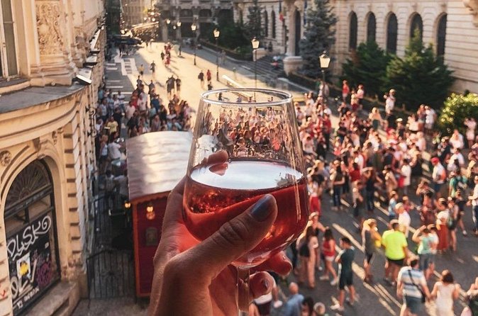 Bucharest VIP Bar Crawl in Lipscani 'Old Town' - A rooftop terrace above the Old Town
