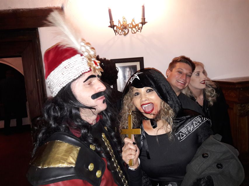 From Brasov: Halloween Party at Bran Castle - Arriving in Bran with wine and palinca